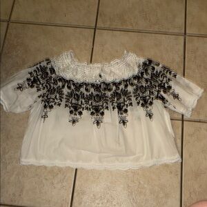 Embroidered Off-Shoulder White Top